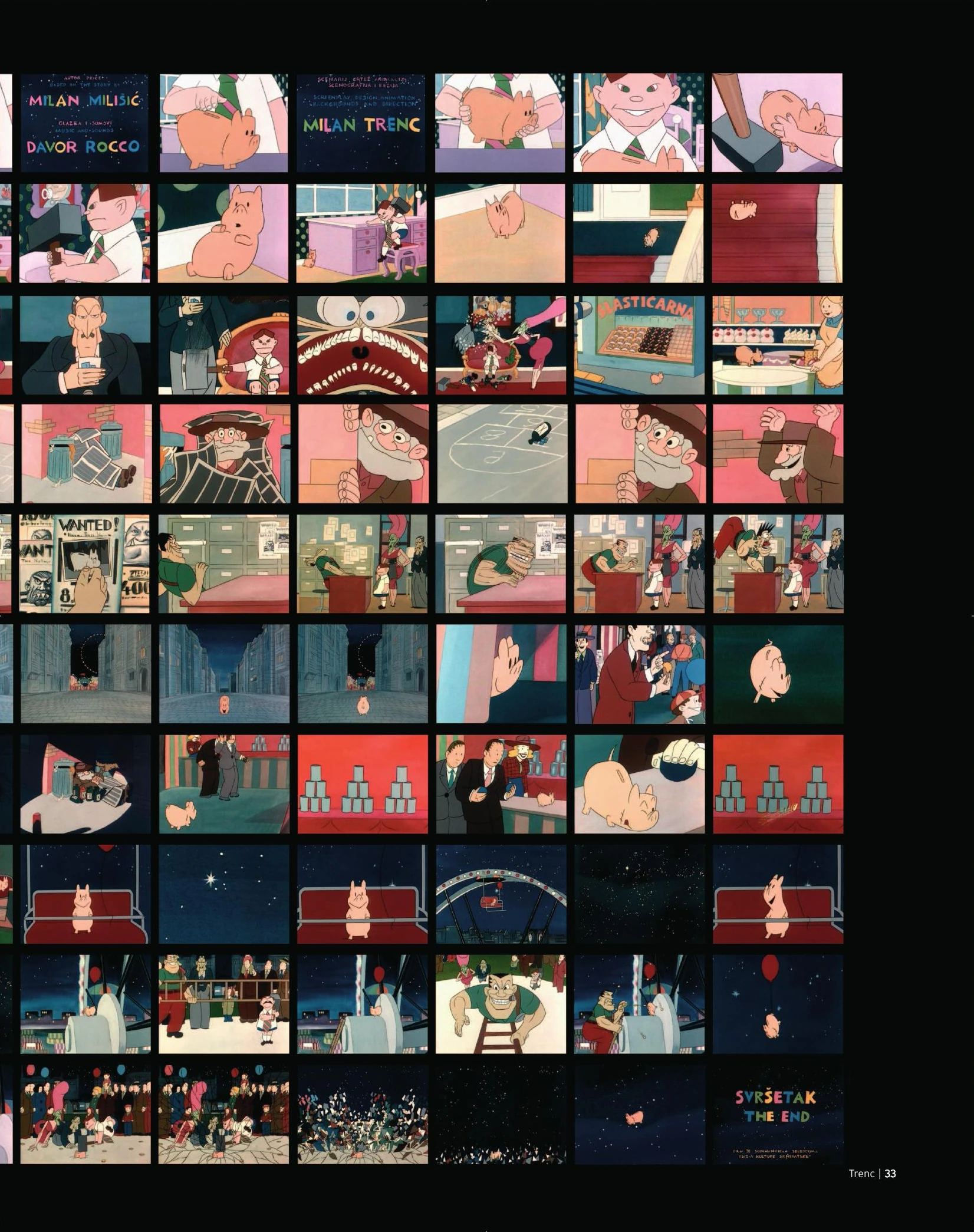 A sequence of colour animation frames from The Big Time