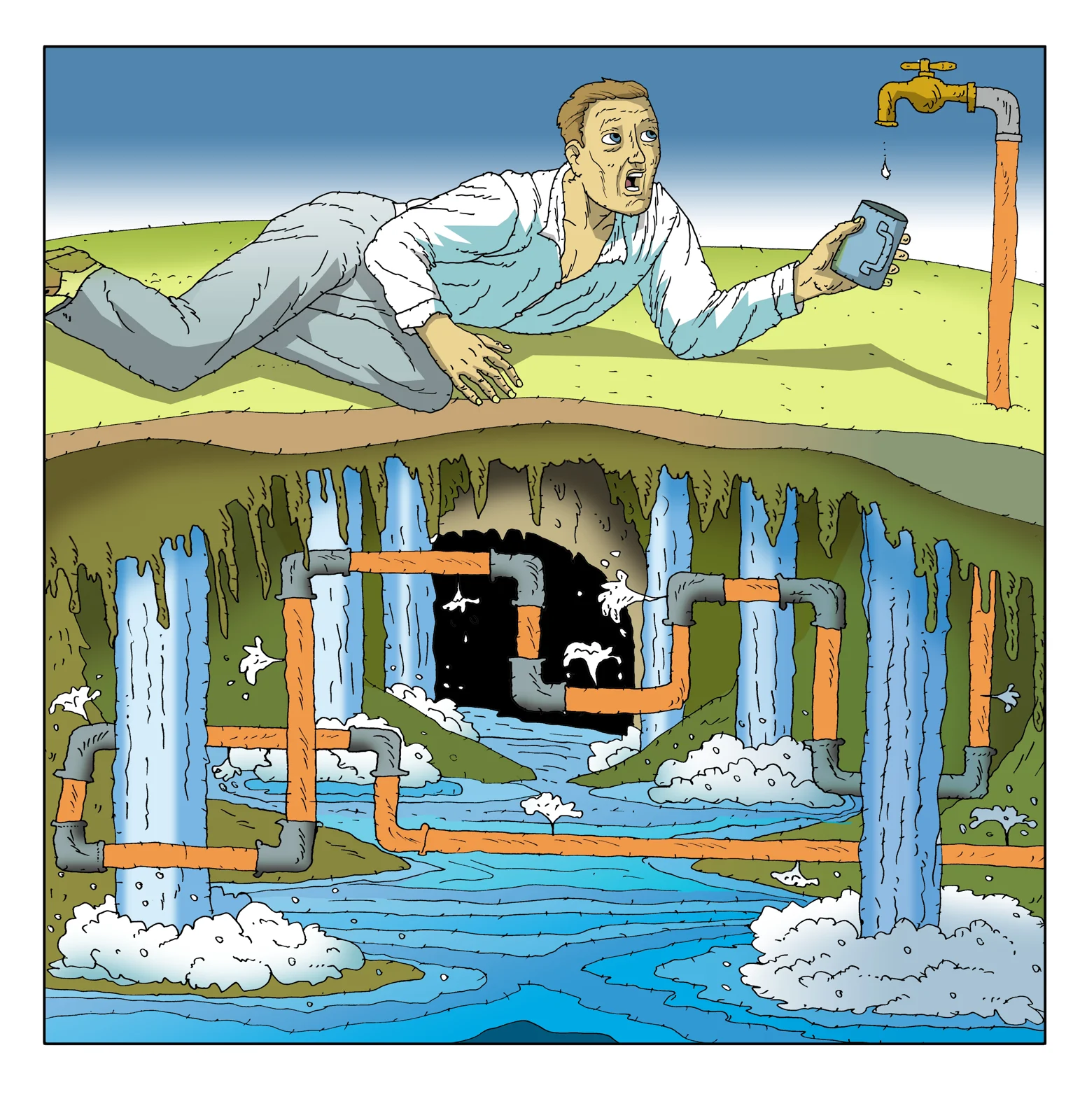A landscape built around running water